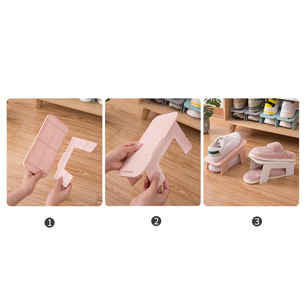 Foldable Shoe Organizer Shoe Slots Organizer Shoes Slots Space Saver Double Deck Rack Holder For Closet Organization