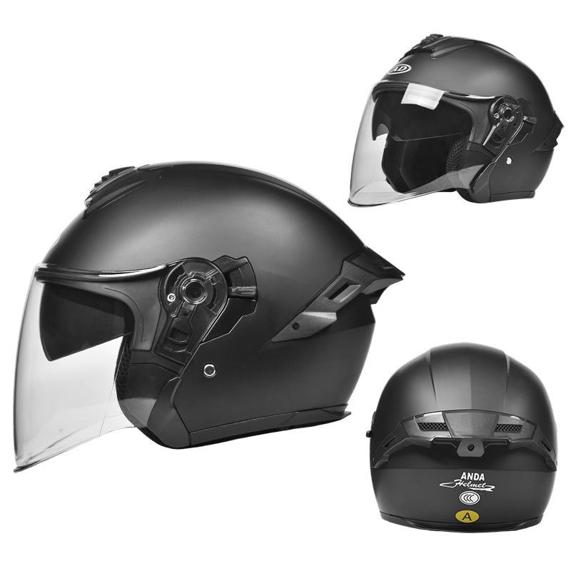 3C Certified Motorcycle Half Helmet with Tail Spoiler - All-Season Electric Bike Safety Helmet