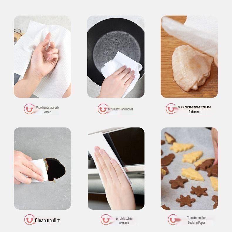 LazyRag Dual-Use Kitchen Cleaning Cloth: Absorbs Water, Oil-Free, Disposable, Wet & Dry Use.