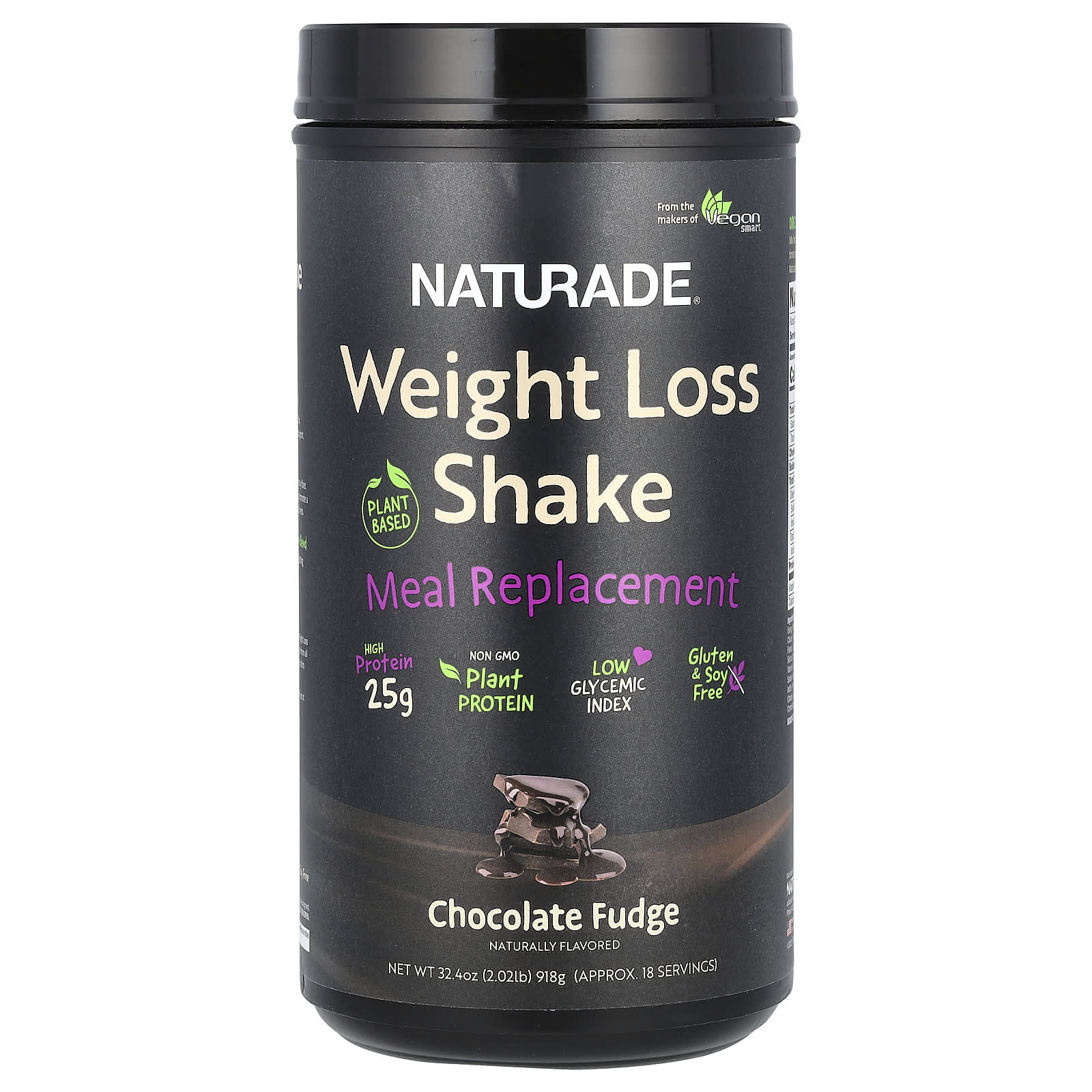 

Weight Loss Shake, Plant-Based Meal Replacement, Chocolate Fudge, 918G (2.02Lb)