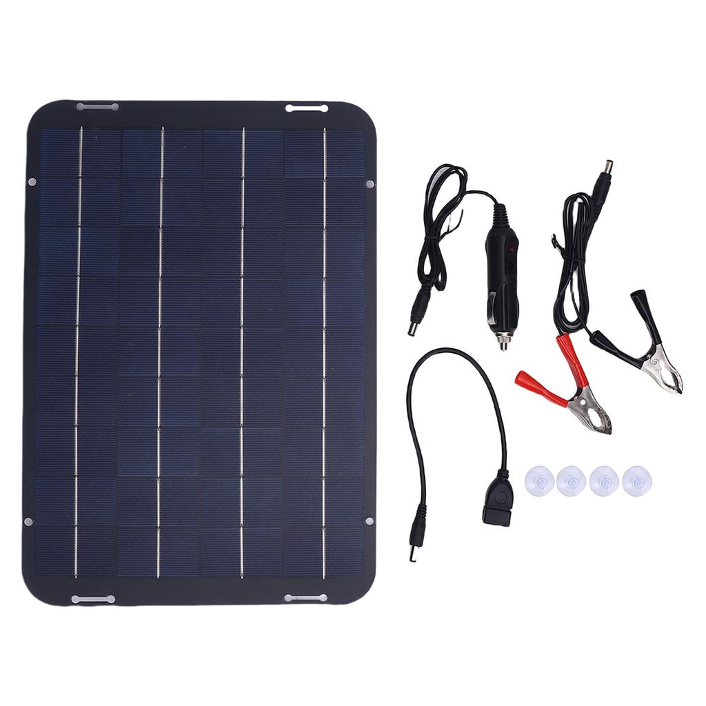 18V 12W Solar Panel Kit Polycrystalline Silicon Photovoltaic Panel Battery Charger for Car
