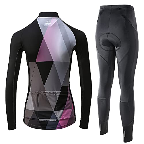 [CATENA] Women's Cycling Jersey, Cycling Pants, Cycling Tights, Cycling Wear Set, Long Sleeve, Breathable, 3D Gel Pad, Sweat-wicking, Quick-drying, An