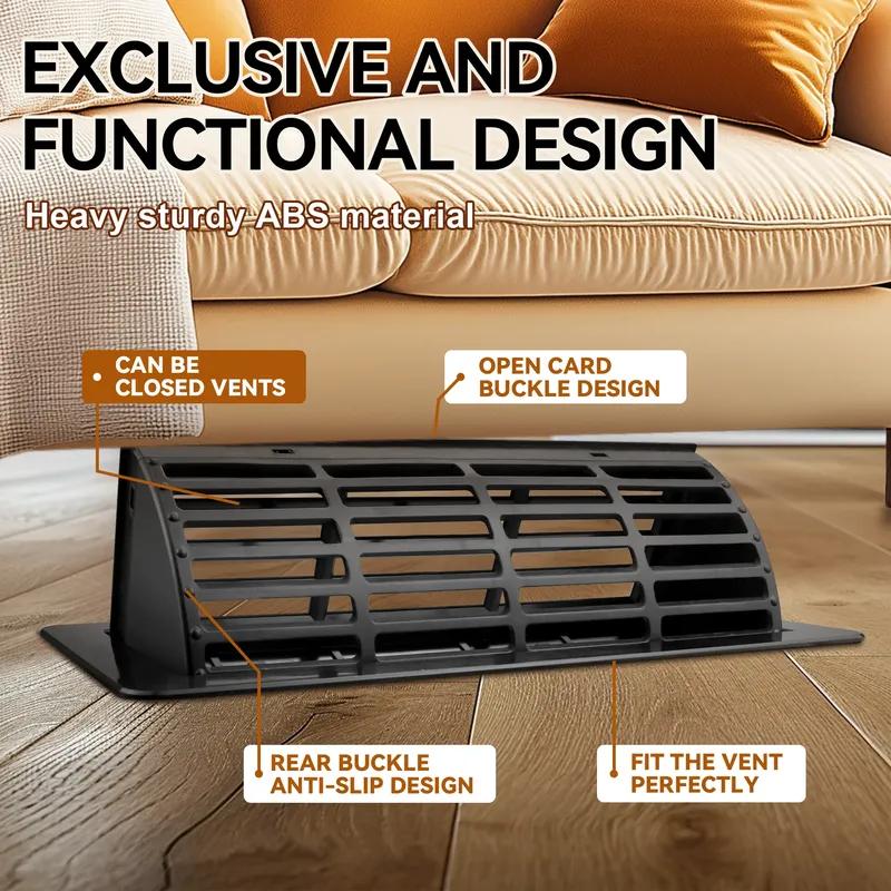 Floor Vent Covers 4 x 10 inch, Adjustable Air Vent Deflectors for Home Floor,Sidewall,Office or Ceiling Black Floor Register
