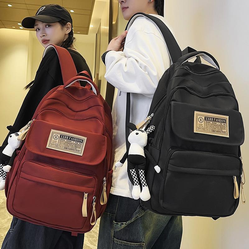 School Bag Children Primary School Students Female Large Capacity Burgundy Backpack Middle School Students College Students Male Backpack