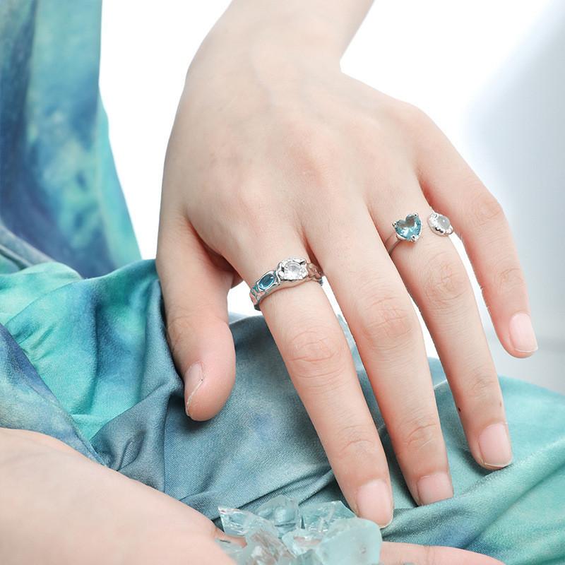 Unique Design Heart Shaped Zircon Ring For Women Adjustable Fashionable Stylish And Chic