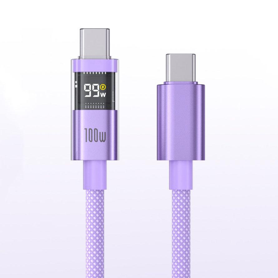 Digitální displej 100W Super nabíjecí kabel Typ-C na Typ-C PD 30W Rychlé nabíjení USB na Typ-C C-C Pro iphone 15 16 Xiaomi Huawei