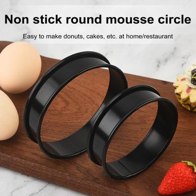 6 st Rostfritt Stål Engelska Muffinsringar Non-Stick Beläggning Kakform för Bakning Dubbelvalsad Kantdesign Livsmedelskvalitet 8cm 10cm Matlagningsringar