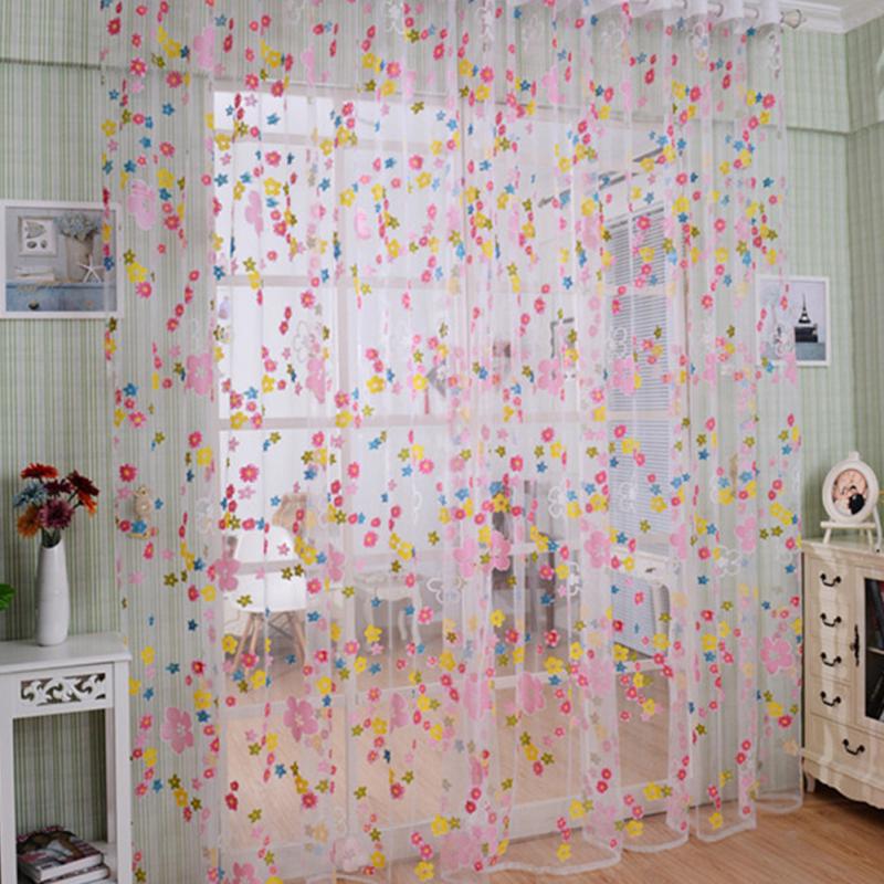 Kwiaty Drukowanie zasłona tiulowa zasłona do salonu Sypialnia Home Decor