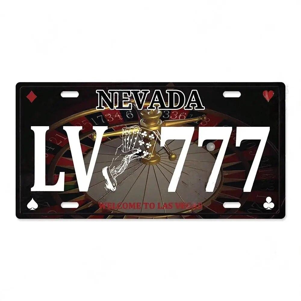 Vintage Las Vegas Metal Tiin Signs Decor Licenses Metal Plate Plaque Wall Decor for Living Room Club