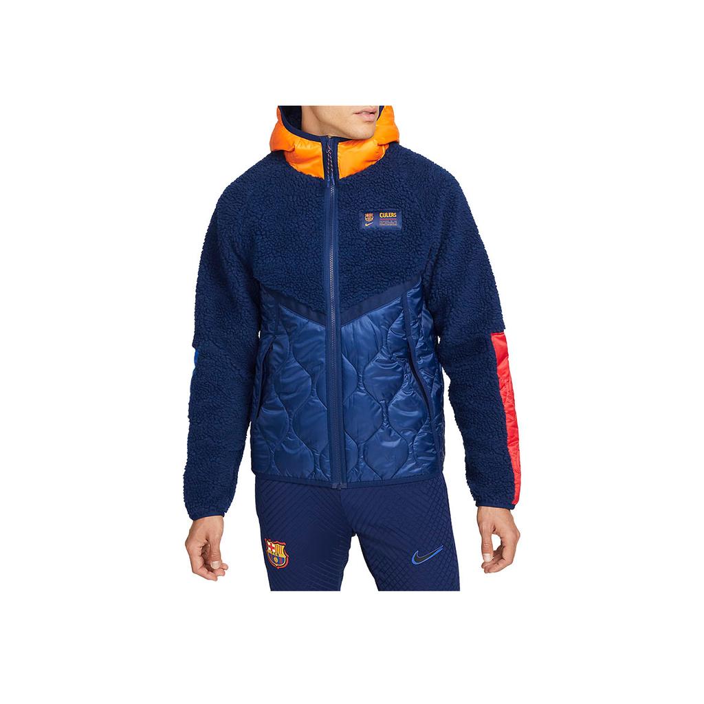 Nike Plain Logo Patch Hooded Zipper Long-Sleeved Jacket Men Jacket Blue DJ5820-492