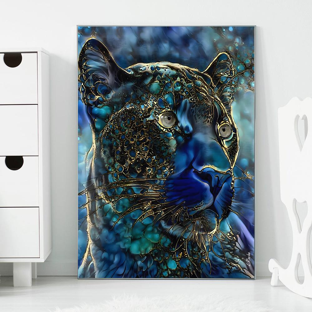 Abstract Elephant Lion Canvas Painting Wall Art Tiger Leopard Animal Posters and Prints for Living Room Home Decoration Cuadros
