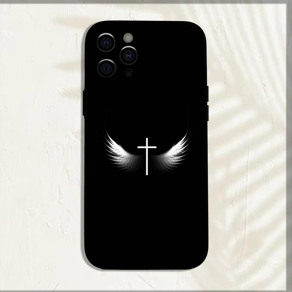 Bible Jesus Christian Cross Phone Case For iPhone 15,14,13,12,11,Pro,X,XS,Max,XR,Plus,Mini Soft Black Cover
