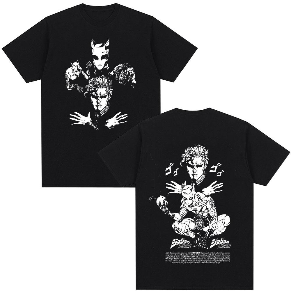 summer Anime Jojo Bizarre Adventure Killer Queen Kira Yoshikage T Shirts Unisexs Women Cotton New Short Sleev