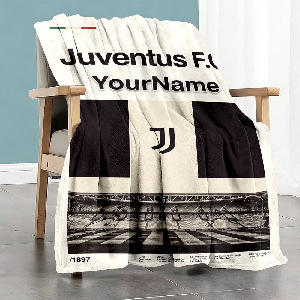 Juventus Personalized Name Blanket Multi-purpose Personalized Blanket Soft Warm Cozy Versatile for Office Chair Home Decor Bed Bedding