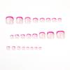Detachable Rose Red French Manicure Toe Nail Tips - Finished False Nails