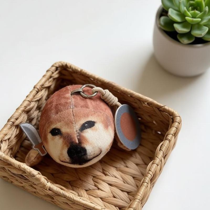 Peluche Cheems Shiba Inu Carino da 16 cm con Spada e Scudo Divertenti Cane Imbottito Portachiavi Morbido Ciondolo Regalo di Compleanno Creativo Bambini Ragazzi Ragazze