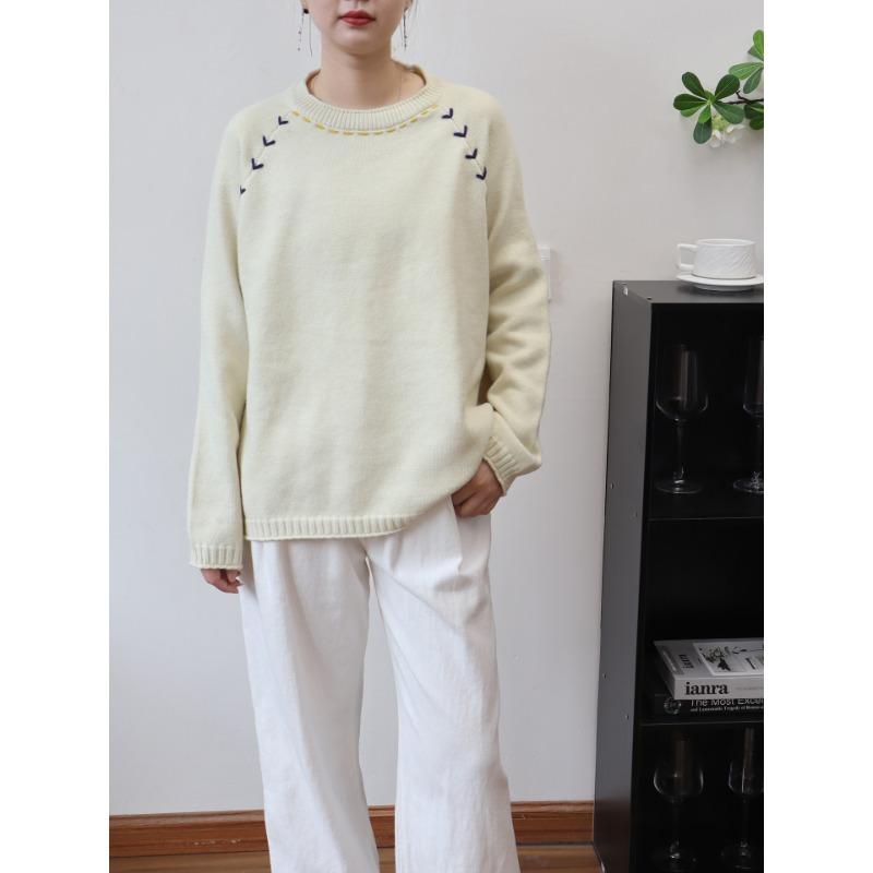 

Осень и зима новый дизайн свитер пуловер ретро свободный ленивый мягкий восковой вязаный свитер топ женский one size fits all абрикосовый