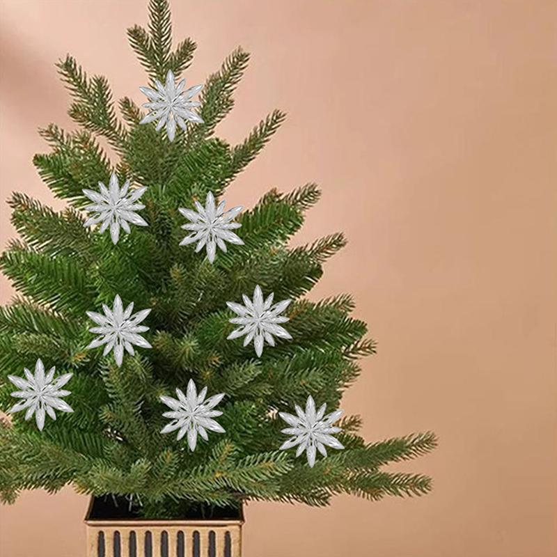 Christmas Acrylic Snowflake Ornaments Transparent Xmas Tree Hanging Pendant Christmas Decorations For Home Year