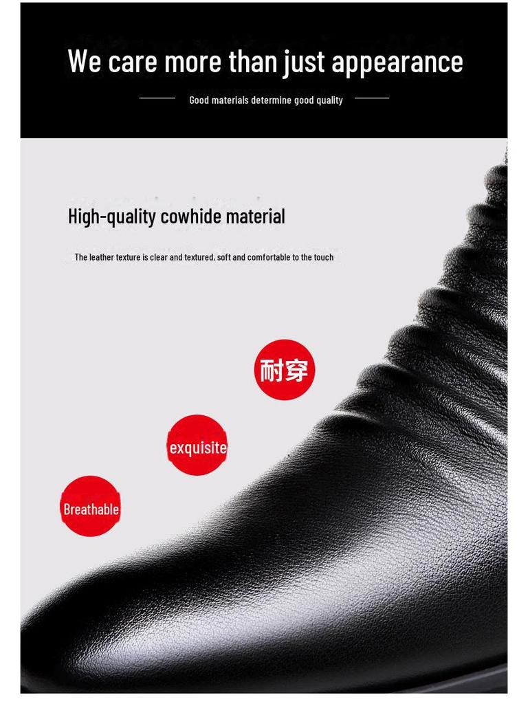 Pánské vysoké kožené martensky: Měkké, Pohodlné, Módní, Se zipem na boku, Nazouvací Neformální Kožené Boty
