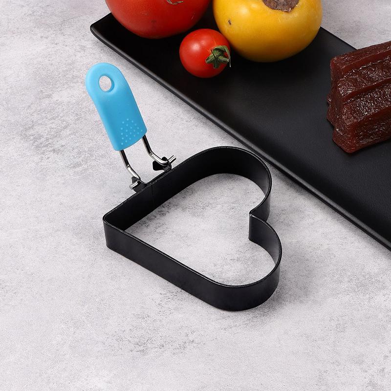 

Кольцо для яиц 8,5 дюйма со складной ручкой, нержавеющая сталь, кольца в форме сердца для жарки яиц, английские маффины 2PCS