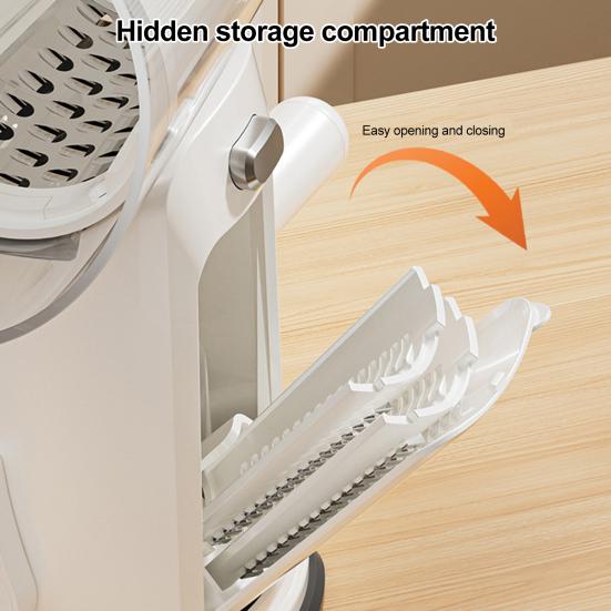 5-i-1 Roterande Osthyvel och Grönsaksskärare med Sugfot Rostfria Blad Handvev Köksnödvändighet Hackare för Effektiv Matlagning