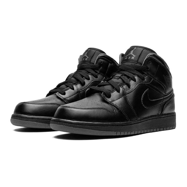 Jordan 1 Retro Mid GS Black Dark Grey 554725-021
