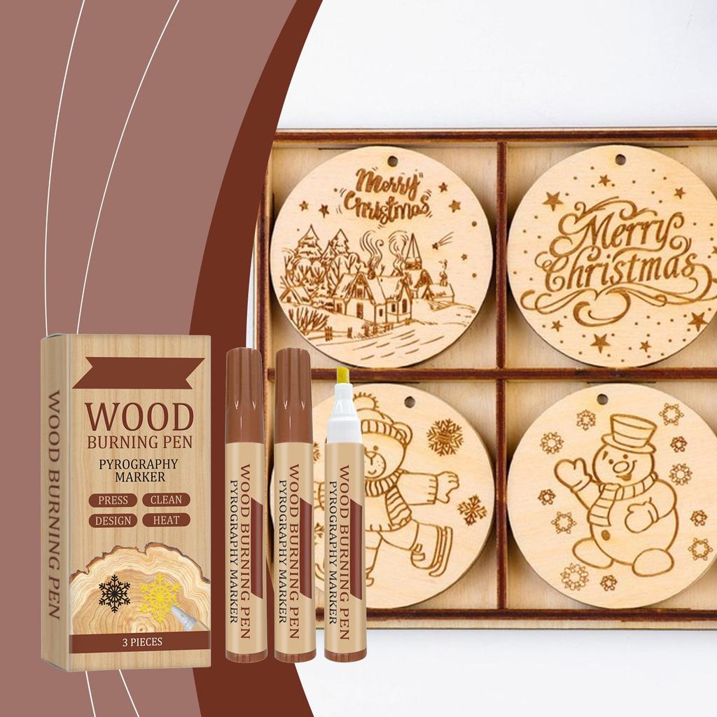 3ML 3pcs Woodworking Burning Pen, Wood Pyrography Pen Burning Effect  Pen, Wood Marking Pen, Art Marker, Pyrography Pen
