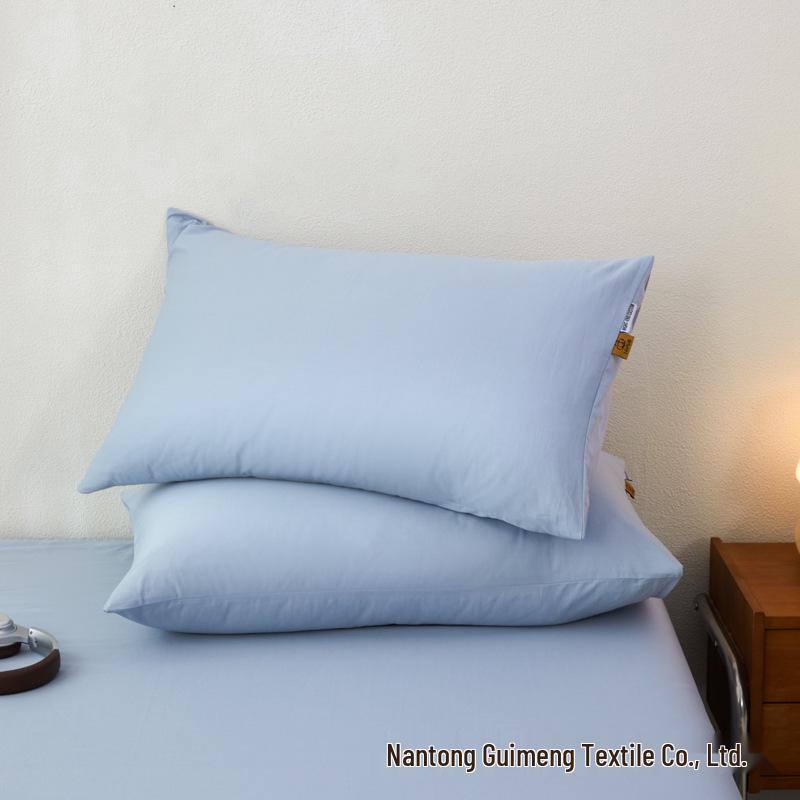 A-class Pure Cotton Solid Color Pillowcase Pair 48x74cm - Skin-Friendly for Home & Hotel Use