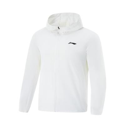 Li Ning Running Series Solid Color Zip-Up Hooded Comfortable Breathable Versatile Mirror Sun Protection Sports Jacket Men Jacket AFDV249-2