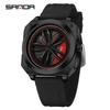 European-Style Men's Sport Quartz Watch with Waterproof Skeleton Design and Versatile Silicone Strap