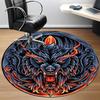 1 Stück Wolfskopf Design Stuhlteppich für Büro, Runder Rutschfester Langlebiger Großer Büroteppich, Geeignet für Büro