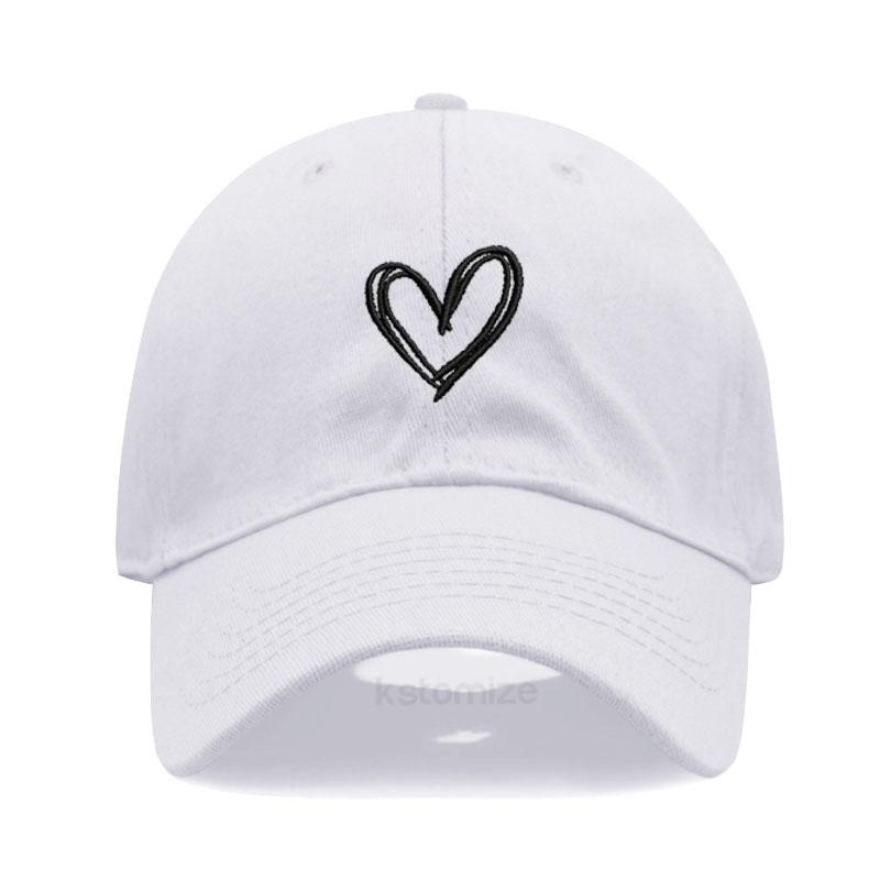Unisex Soft Cotton Dad Hat Heart Embroidery Baseball Cap For Women Men Adjustable Unisex Casual Sports Caps