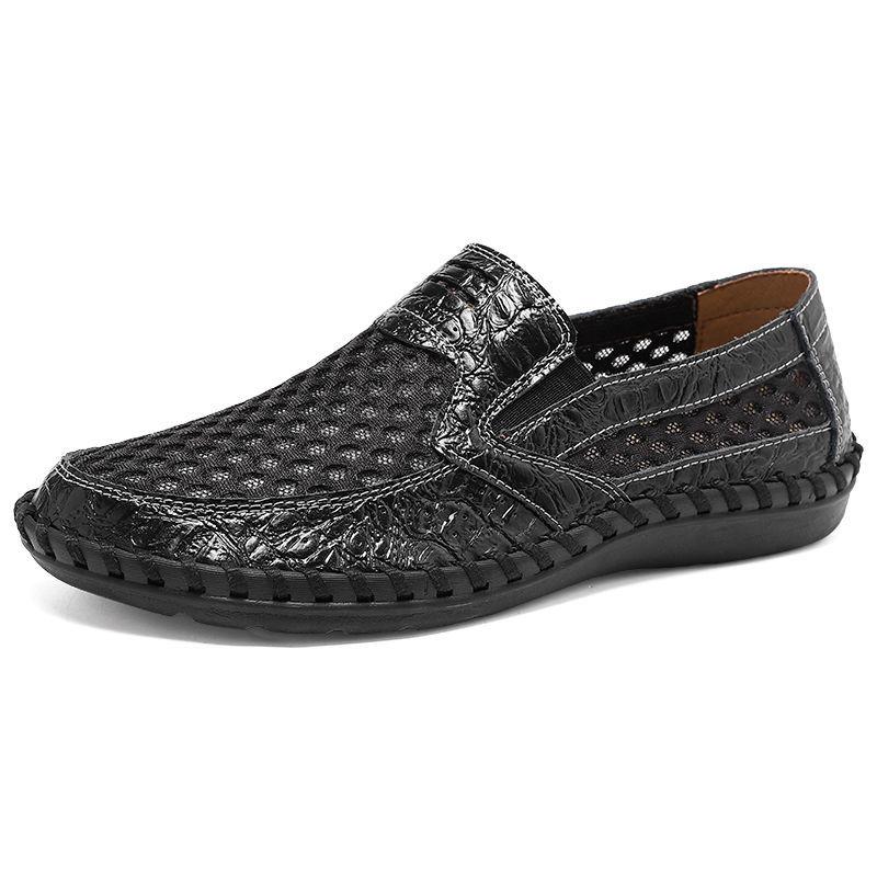 Fashion Soft Splicing Mesh Low-Top Male Casual Shoe Non Slip Fashion 2025 High Quality Designer Comfortable Size 46 Men's Leather Shoes