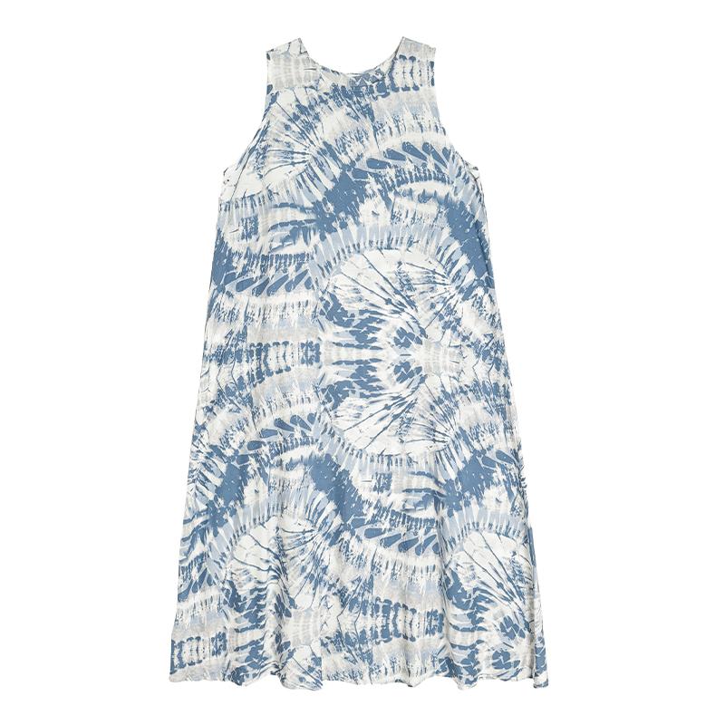 DIMANAF Neu 2026 Damen Übergröße Sommer Dame Langes Kleid Weste Ärmellos Locker Übergröße Maxi Strand Blumenmuster Sommerkleid Kleidung