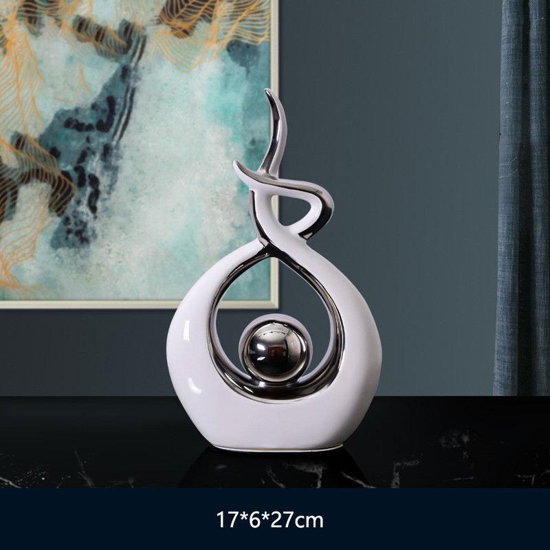 Ceramic Vase Statue Home Decor Modern Art White Pottery Crafts Ornaments Living Room Furniture Home Accessories Decoration Gifts