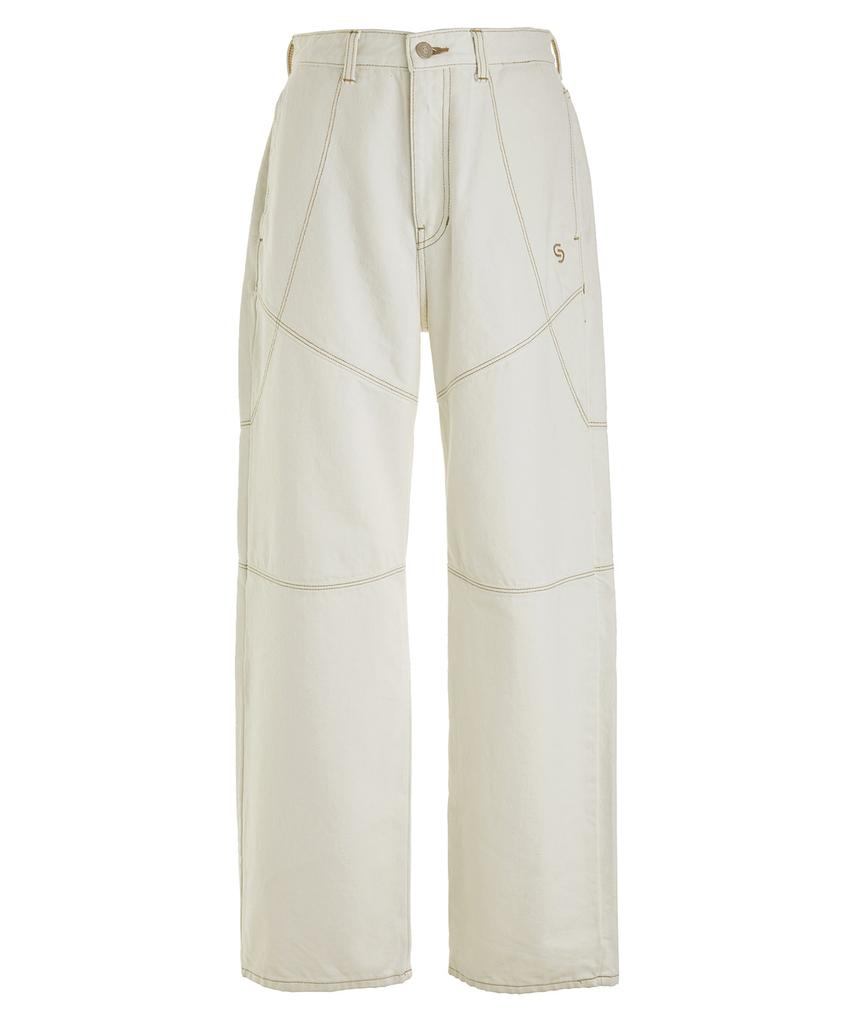 CERRIC Stitch Incision Jeans / White