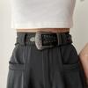 Cool Black Rivet Belt Wide Coffee Y2K Belt Jeans Decor PU Vintage Waistband  Gift