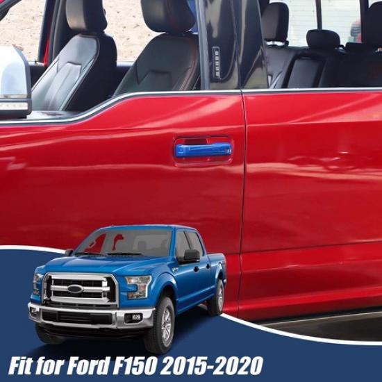 Blue Exterior Side Door Handle Cover Trim Decor For Ford F150 15-20 2door W/Hole