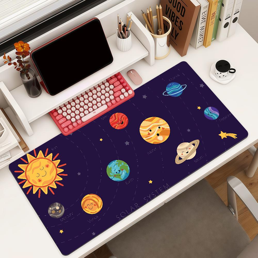 Universe Space Solar System Mouse Pad Square Office Gaming Desk Mat Waterproof Non-Slip Rubber Decorative