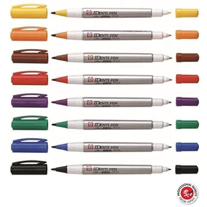 Permanent Marker - SAKURA - IDenti Pen - Set of 8 - Double Tip - Opaque