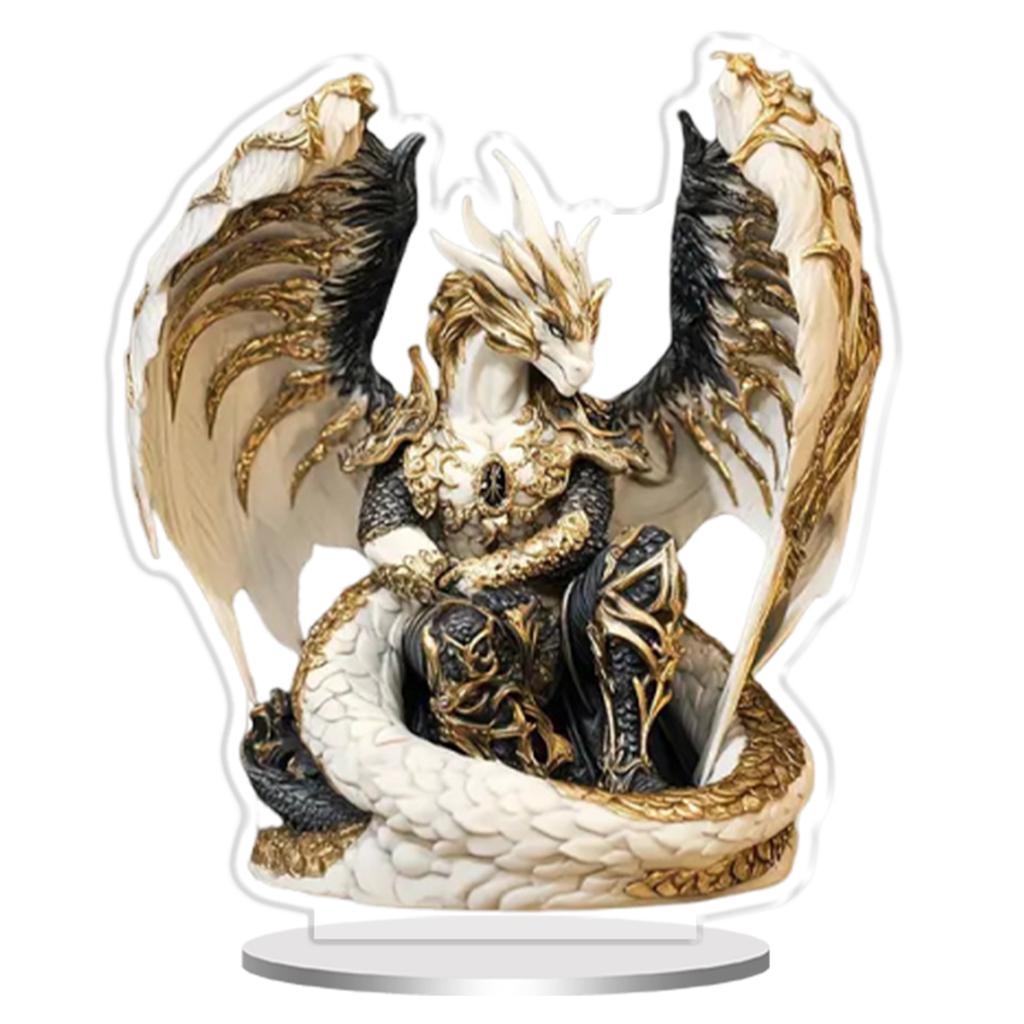 2D Dragon Acrylic Figurine Anime Style Dragon Desk Decor Dragon Collectible Table Ornament Creative Fantasy Decor