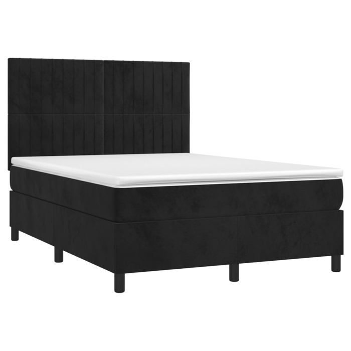 Maison Exclusive - Rete a doghe per letto con materasso Nero 140x190 cm Velluto