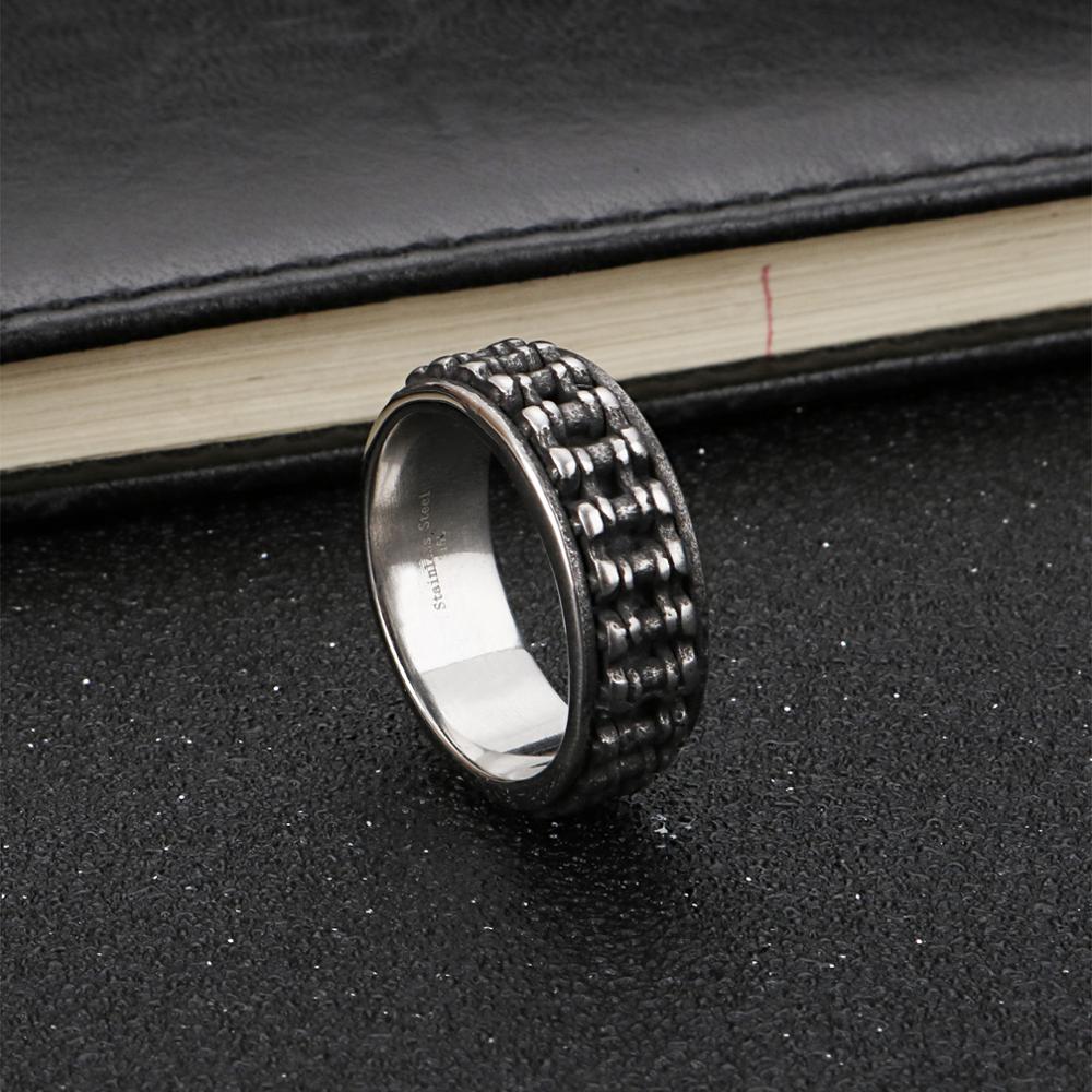 Bicycle Accessories Pattern Ring Stainless Steel Men's Punk Style Jewelry