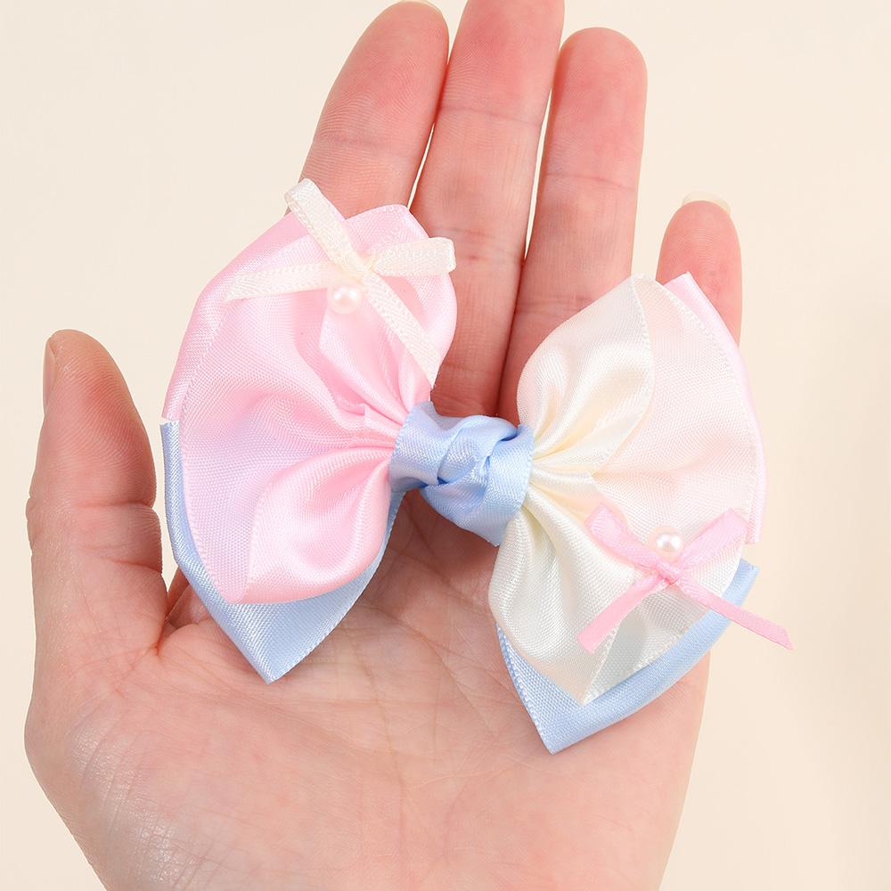 2Pcs Candy Color Hair Clips Sweet Chiffon Bow Hairpin Princess Barrette For Girls Children Korean Headwear Headdress Accessories