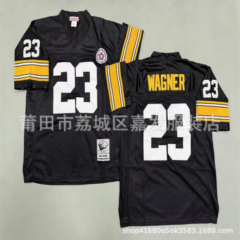Pittsburgh Steelers Vintage NFL Football Jersey Men Cotton Embroidered Training Shirt Rugby Sport Wear