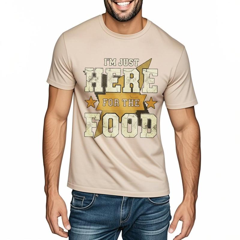Cheap Tshirt Solid Color For him Oneck tshirt Plus Size Im Just Here For The Food Everyday For him Top tees Mens Tshirt