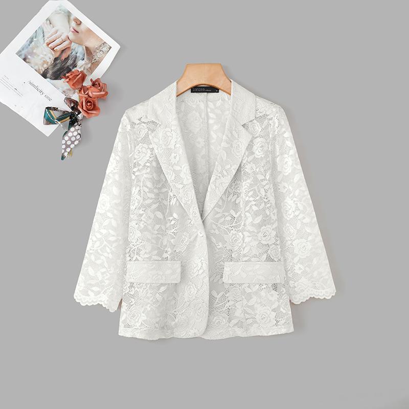 ZANZEA Women Summer Fashion See-Through Lace Cardigan Blouse