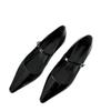 Version peau de mouton~ Tempérament boucle un mot talon épais Mary Jane chaussures chaussures pour femmes chaussures pointues simples bouche légère talons hauts de ville