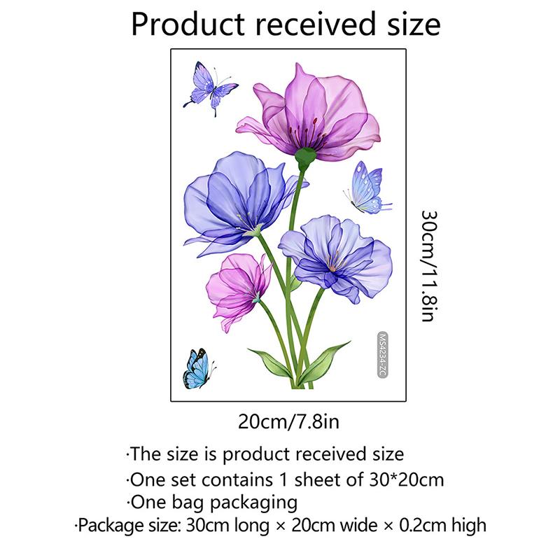 T28# Plante Flori Lavandă Autocolant de perete Baie Toaletă Decor Sufragerie Dulap Decor pentru casa Decalcomanii Murale autoadezive