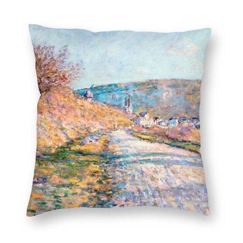 Claude Monet Printing Square Throw Pillow Cover Home Decor Printed World Famous Landscape Painting Cushion Cover For Living Room